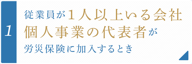 従業員が1人以上いる会社 個人事業の代表者が労災保険に加入するとき